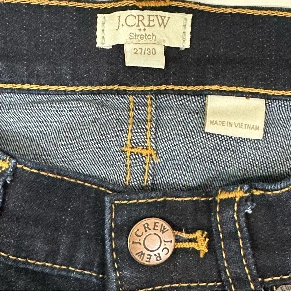 Jcrew Mid Rise Skinny Jeans Dark Wash Blue Denim Stretch